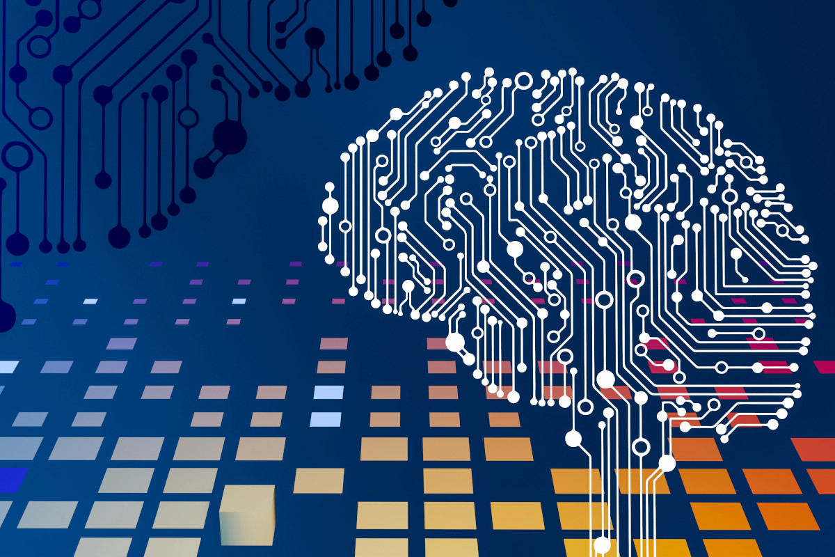The image is a digital graphic that features a stylized representation of an artificial intelligence (AI) brain within a circuit-like border. The AI's neuron illustration appears to be made up of colourful, connected nodes that could represent the complexity and interconnectedness of AI systems. Within this network, there are also visual elements resembling digital glitches or errors, which might suggest aspects of imperfection or unpredictability in AI technology. The circuit border surrounding the AI illustration is composed of a series of connected lines with small dots that represent individual electronic components. The overall colour scheme of the circuit border includes hues typically associated with modern electronics, such as blues, purples, and greens. Behind the circuit board design, there is a backdrop with a spectrum of colours that creates an abstract visual effect, reminiscent of a digital or cybernetic environment. The colour palette includes blues, yellows, reds, and purples, which together give the impression of a vibrant yet high-tech atmosphere. The image likely serves as a metaphor for AI's ability to process vast amounts of information and make connections between data points. It could also be used in contexts  related to technology, digital transformation, or even mental health in relation to AI assistance. The style is modern and technological, with an emphasis on colour and  design elements that evoke ideas of innovation and progress in the field of artificial intelligence.