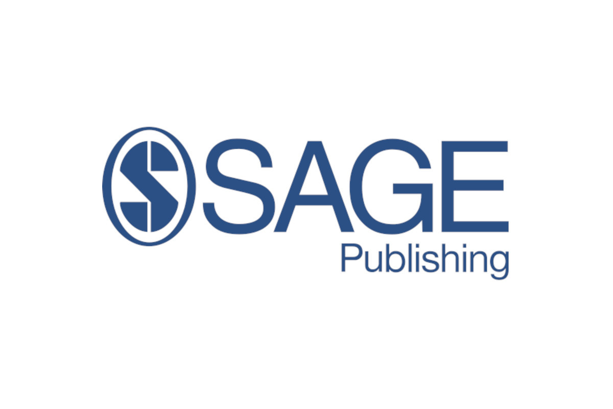 The words 'SAGE Publishing' on a white background. The words are centred in the image, and to the left of the word 'SAGE' is a stylised 'S' in a circle. All text and icons are in blue. The logo remains the copyright of Sage Publishing Inc.